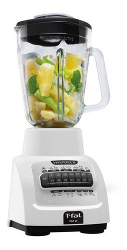 Imagen 2 de 3 de T-fal Infinyforce 12 Velocidades Color Blanco Con Vaso De Vidrio Modelo Ln8121mx Y Capacidad De 1.25l