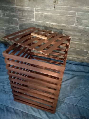 Huacal Gigante De Madera Con Tapa Color Chocolate