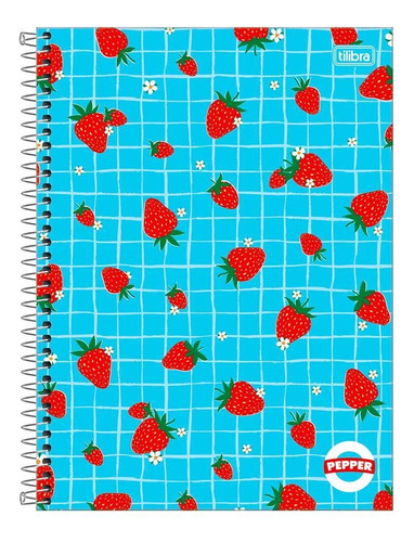 Caderno Espiral Morango 12 Matérias Pepper 192f - Tilibra