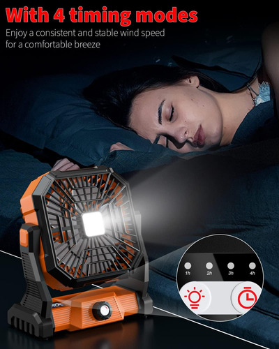 3 En 1 Ventilador Control Remoto Bateria Power Bank Luz 60h