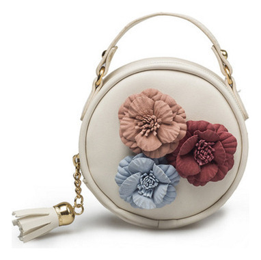 Mini Bolso De Cuero Con Flores En 3d For Niñas Y Niños