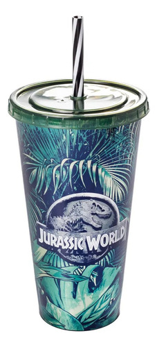 Copo Com Canudo Refri Dinossauros Jurassic World 700ml 1unid