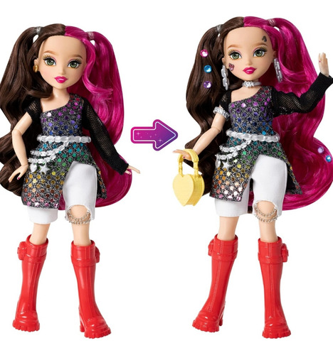 Muñeca De Moda Glo Up Girls Erin. Cambio Color Uñas Y Labios