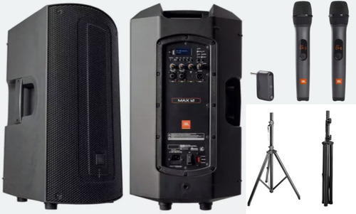 Caixa De Som Jbl Max 12 A Bt (par)+ 2 Mic Sem Fio + 2 Tripés