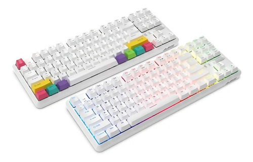 Imagen 4 de 7 de Teclado Mecánico Bluetooth Full Rgb Red/brown - Ajazz K870t Color Del Teclado Switch Brown