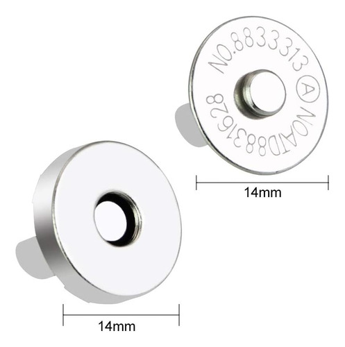 40 Botones Magnéticos Con Cierre Magnético De 14 Mm