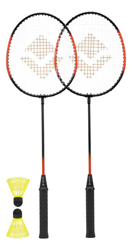 Kit Badminton Profissional 2 Raquetes Leve 2 Petecas Nylon