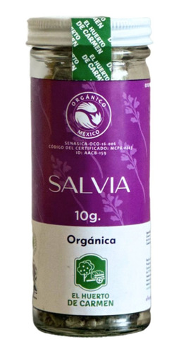 Salvia Orgánica 27g Huerto De Carmen 100% Natural