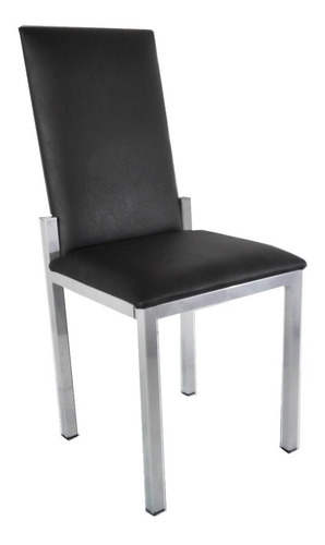 Juego Comedor Cromado 4 Sillas Mesa Vidrio 1,40x0,80 Moderno