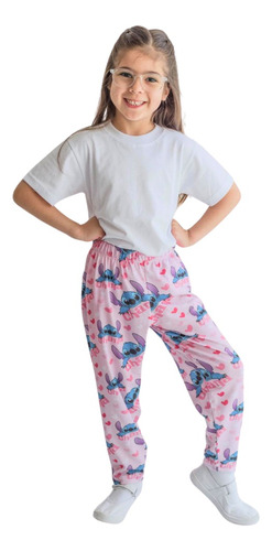 Pantalón De Niños Stich Rosa Modal Premium Galeca