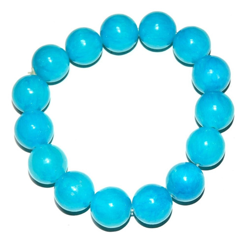  Pulsera Piedra Jade 12 Mm  Azul 