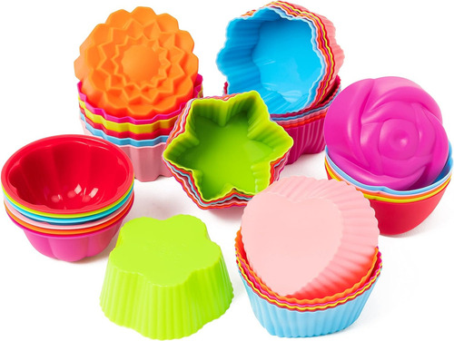 Paquete De 42 Moldes De Silicona Para Cupcakes, Múltiples