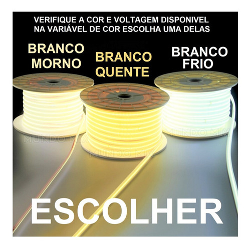 25mts Mangueira Fita Led Cob Ip67 280leds 18w Por Metro Cor
