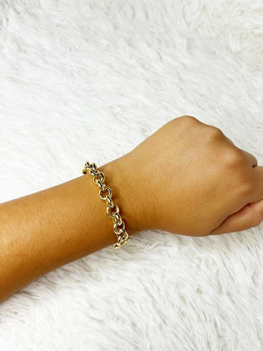 Pulseira Elo Português 15 Gramas 10mm Ouro 18k Garantia