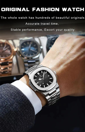 Reloj Poedagar Lujo Hombre Acero Inoxidable