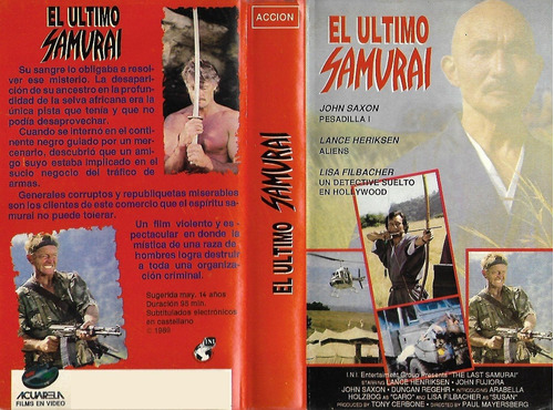 El Ultimo Samurai Vhs Lance Henriksen John Saxon