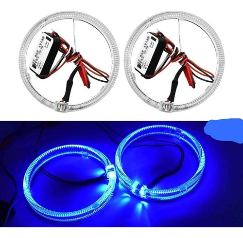 X2 Anillos Luz Led Circular Universal Ojos Ángel Azul