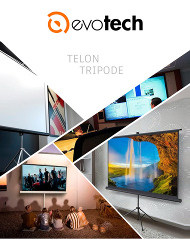 Telon Con Tripode 213x213cm, Mecanismo Retractil