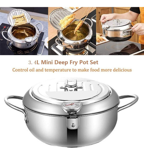 Set De Freidora Profunda, 36qt Mini Olla Frita Con Cesta De