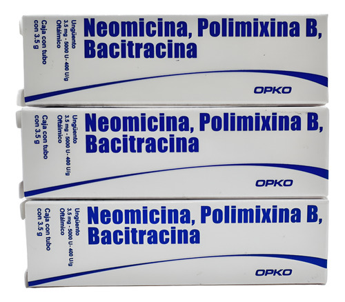 Neomicina, Polimixinab, Bacitracina Unguento Oftalmico. Pack