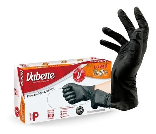 Luva Viniflex Vabene Preta P C/100 T-304786