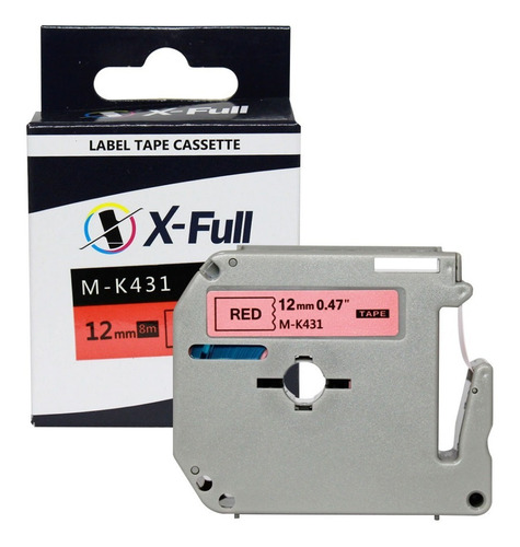 Fita Compativel Para M-k431 Brother Pt-80 Pt-90 Vermelho