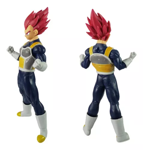 Kit 4 Bonecos com Base Action Figure Goku SSj Broly Vegetto Goku