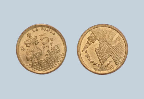 Moneda España 5 Pecetas Año 1996
