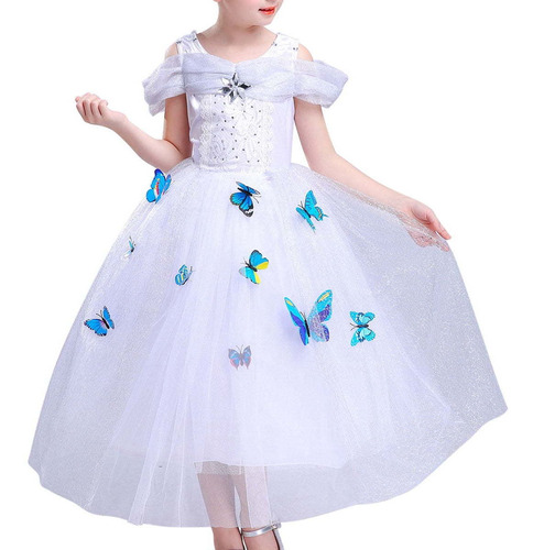 Disfraz Talla (4t) Vestido De Princesa Color Blanco