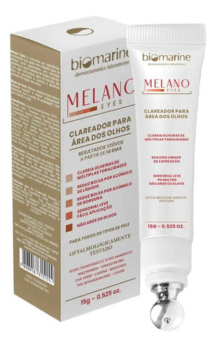 Clareador E Suavizador De Olheiras Biomarine Melano Eyes 15g