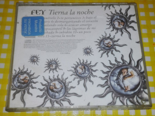 Fey Cd Tierna La Noche Primer Edicion 1996 Promocional