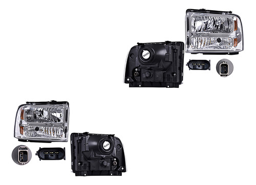 Par Juego Faros Ford F-350 / Super Duty 2005 - 2007 Depo Qwe