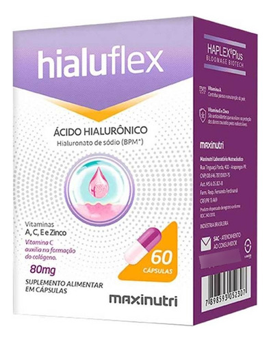 Hialuflex Acido Hialuronico Vitamina A-c-e 60 Caps Maxinutri