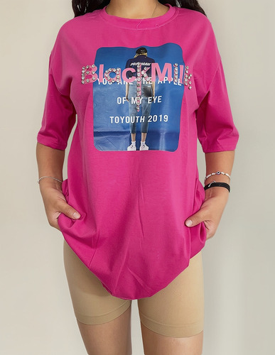 Set Unitalla De Blusa Oversize Y Biker Para Dama
