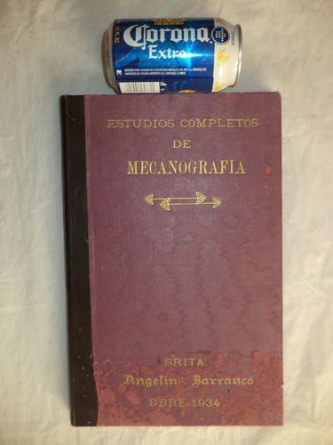 Antiguo (1934) Cuaderno Estudios Completos De Mecanografía (Usado)