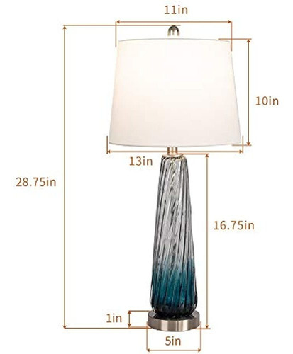 Maxax Juego De 2 Lámparas De Mesa De Cristal Regulables De 3