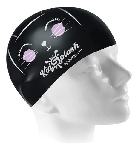 Touca De Natação Infantil Feminina Cat Cap Speedo - 528884 Cor Preto Desenho Do Tecido Gato