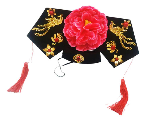 Diadema Qing Con Corona Floral, Diadema Divertida Con Borla,