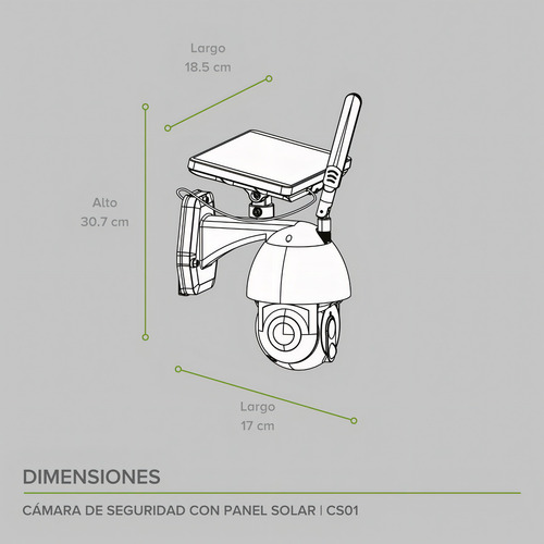 Avera Cámara Wifi Ip Exterior Con Panel Solar Seguridad Cs01 Color Blanco