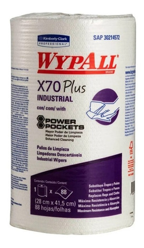 Paño Wypall X-70 Plus Blanco 88 Hojas- Wypall