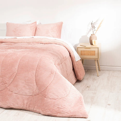 Plumón Mashini Coral Sherpa King Color Corduroy Rosado