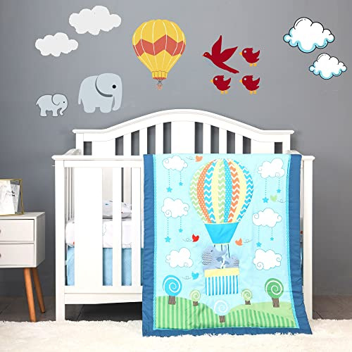 Juego De Cama Cuna De Safari Globos, Niños Y Niñas, J...