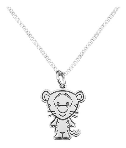 Dije Y Cadena Tigger Winnie Pooh Plata 925 Envio Gratis