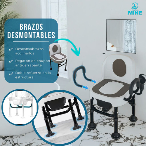 Silla De Baño Con Comodo Inodoro Cuadrado Con Tapa Sc-515
