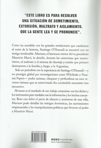 Hermano - Libro Santiago O' Donnell Confesión Mariano Macri