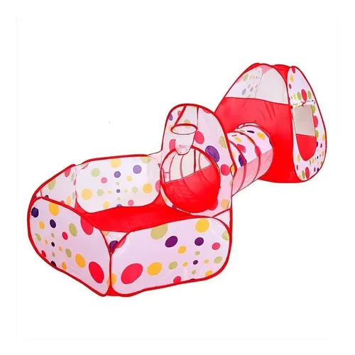 Tienda De Campaña + Piscina De Bolas + Túnel 3 En 1 Para Niños - Parque Infantil Plegable Pop Up, Ideal Para Interior Y Exterior