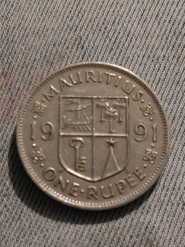 Mauricio 1 Rupia Año 1991 Cobre Níquel Km # 55