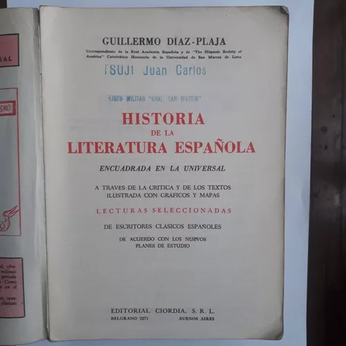 Historia De La Literatura Española, Encuadrada En La Univers