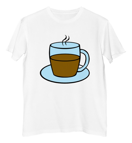 Remera Hombre Te Taza Vidrio Negro Humo Desayuno Humo