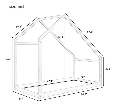 Full Size House Bed Compatible With Wooden House Bed With